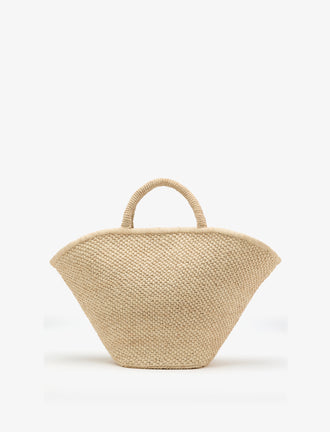 Back image of Large Chelsea Tote in Natural Raffia in Natural