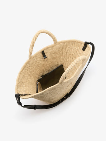 Interior image of Large Chelsea Tote in Natural Raffia in Natural
