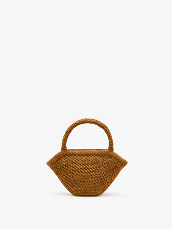 Back image of Small Chelsea Tote in Natural Raffia in Honey