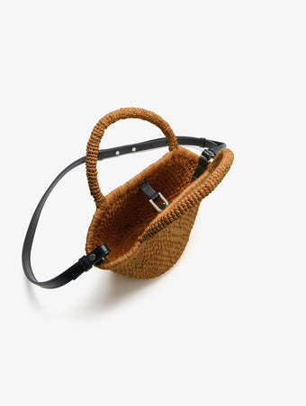 Interior image of Small Chelsea Tote in Natural Raffia in Honey
