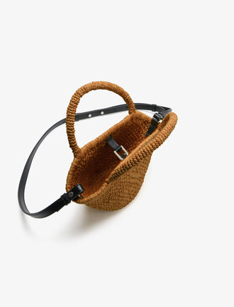 Interior image of Small Chelsea Tote in Natural Raffia in Honey