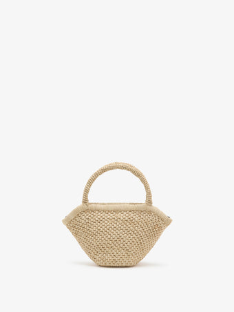 Back image of Small Chelsea Tote in Natural Raffia in Natural