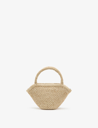 Back image of Small Chelsea Tote in Natural Raffia in Natural