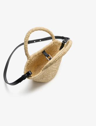 Interior image of Small Chelsea Tote in Natural Raffia in Natural