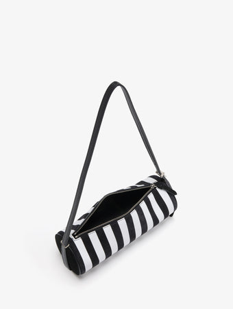 Proenza Schouler interior image of Silo Bag in Pieced Stripes in black/white