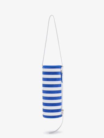 Proenza Schouler vertical image of Silo Bag in Pieced Stripes in cobalt/white