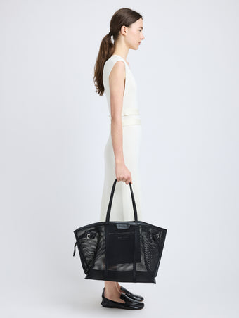 Image of model wearing Days Carryall in Mesh in Black