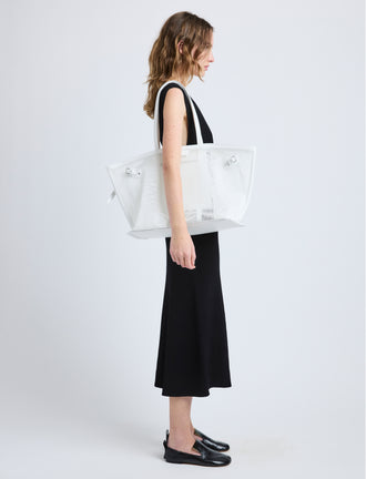 Image of model wearing Days Carryall in Mesh in Off-White