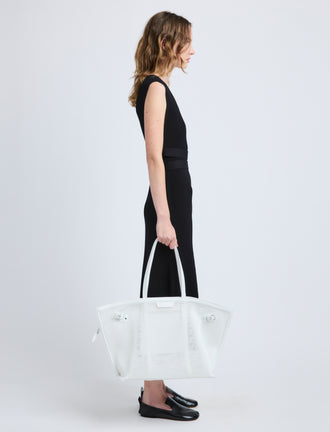 Image of model wearing Days Carryall in Mesh in Off-White