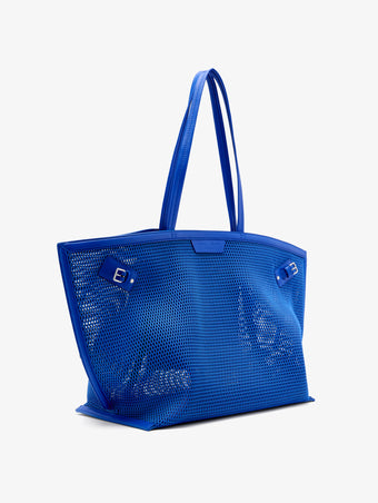 Side image of Days Carryall in Mesh in Cobalt