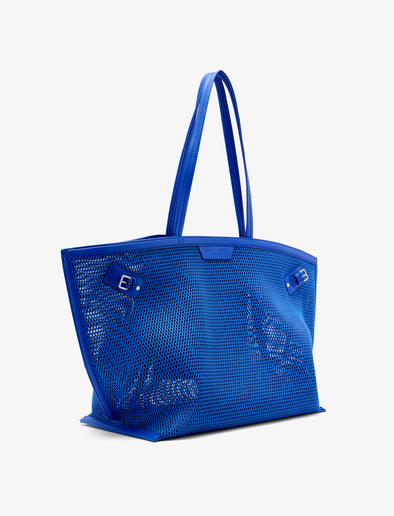 Side image of Days Carryall in Mesh in Cobalt