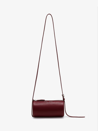 Front image of Crossbody Silo Bag in Merlot