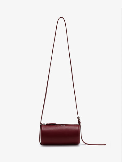 Front image of Crossbody Silo Bag in Merlot