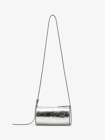 Back image of Crossbody Silo Bag in Silver