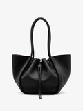 Proenza Schouler back image of Large Ruched Tote in Soft Pebbled Calf in Black