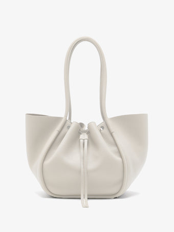 Proenza Schouler Back image of Large Ruched Tote in Soft Pebbled Calf in ecru