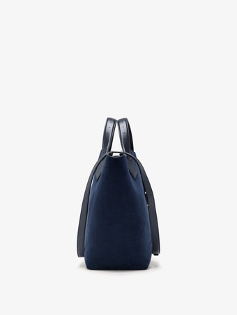 Proenza Schouler Side image of Large Chelsea Tote in Soft Suede in Dark Navy