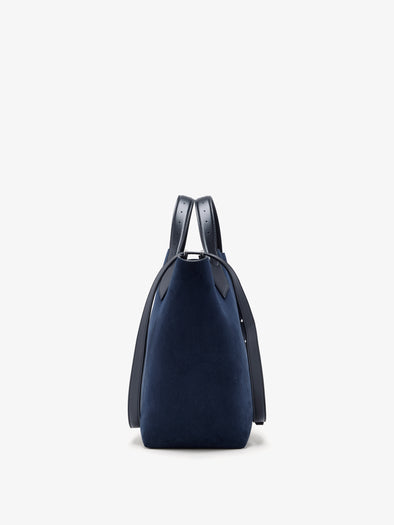 Proenza Schouler Side image of Large Chelsea Tote in Soft Suede in Dark Navy