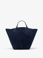 Proenza Schouler Back image of Large Chelsea Tote in Soft Suede in Dark Navy
