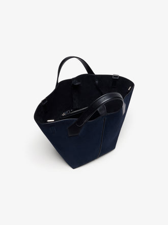 Proenza Schouler Aerial image of Large Chelsea Tote in Soft Suede in Dark Navy