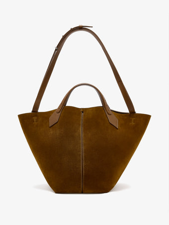 Back image of Large Chelsea Tote in Soft Suede in Fern