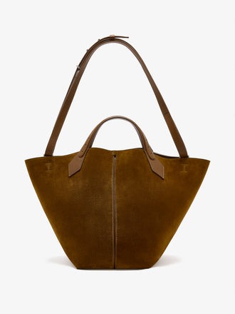 Back image of Large Chelsea Tote in Soft Suede in Fern