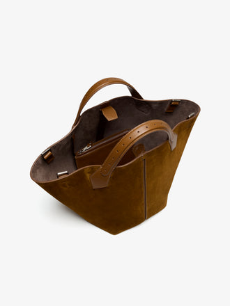 Aerial image of Large Chelsea Tote in Soft Suede in Fern