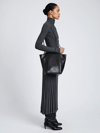Proenza Schouler Image of model wearing Reade Shoulder Bag in Nappa in Black