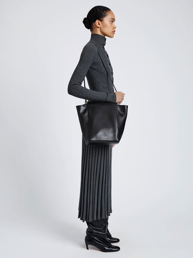 Proenza Schouler Image of model wearing Reade Shoulder Bag in Nappa in Black