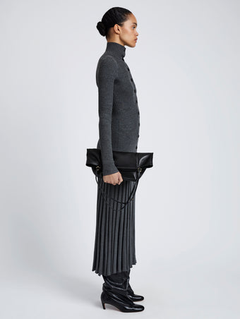 Proenza Schouler Image of model wearing Reade Shoulder Bag in Nappa in Black