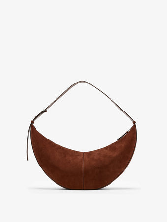 Proenza Schouler Back image of Hobo Slide Bag in Soft Suede in Rust