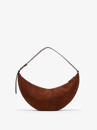 Proenza Schouler Back image of Hobo Slide Bag in Soft Suede in Rust