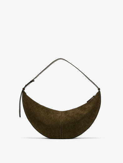 Proenza Schouler Back image of Hobo Slide Bag in Soft Suede in Olive
