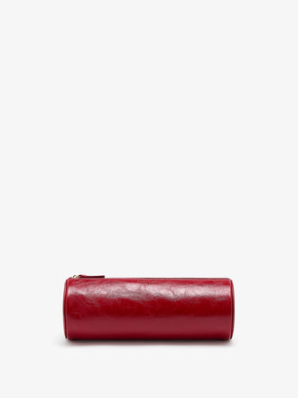 Proenza Schouler Front image of Silo Clutch in Shiny Calf in Red