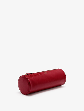 Proenza Schouler Side image of Silo Clutch in Shiny Calf in Red