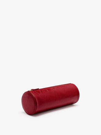 Proenza Schouler Side image of Silo Clutch in Shiny Calf in Red