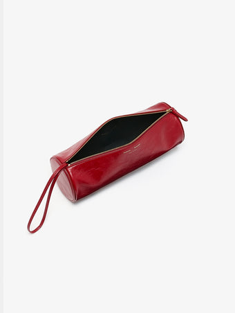 Proenza Schouler Aerial image of Silo Clutch in Shiny Calf in Red
