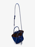 Proenza Schouler Aerial image of Small Ruched Tote in Soft Suede in Cobalt