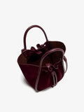 Proenza Schouler Aerial image of Small Ruched Tote in Soft Suede in Oxblood