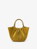 Proenza Schouler Front image of Small Ruched Tote in Soft Suede in Dijon