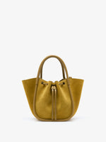 Proenza Schouler Back image of Small Ruched Tote in Soft Suede in Dijon