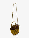 Proenza Schouler Aerial image of Small Ruched Tote in Soft Suede in Dijon