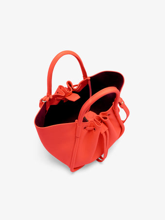 Proenza Schouler Aerial image of Small Ruched Tote in Vermillion