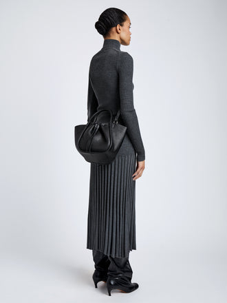 Proenza Schouler Image of model wearing Small Ruched Tote in Black