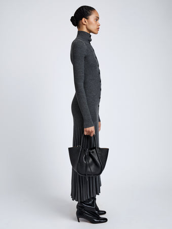 Proenza Schouler Image of model wearing Small Ruched Tote in Black