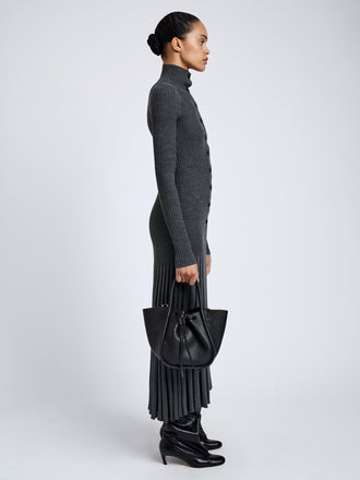 Proenza Schouler Image of model wearing Small Ruched Tote in Black