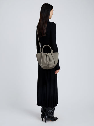 Proenza Schouler Image of model wearing Small Ruched Tote in Slate