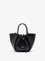 Proenza Schouler Front image of Small Ruched Tote in Soft Shiny Calf in Black