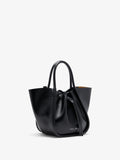 Proenza Schouler Side image of Small Ruched Tote in Soft Shiny Calf in Black
