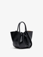 Proenza Schouler Side image of Small Ruched Tote in Soft Shiny Calf in Black